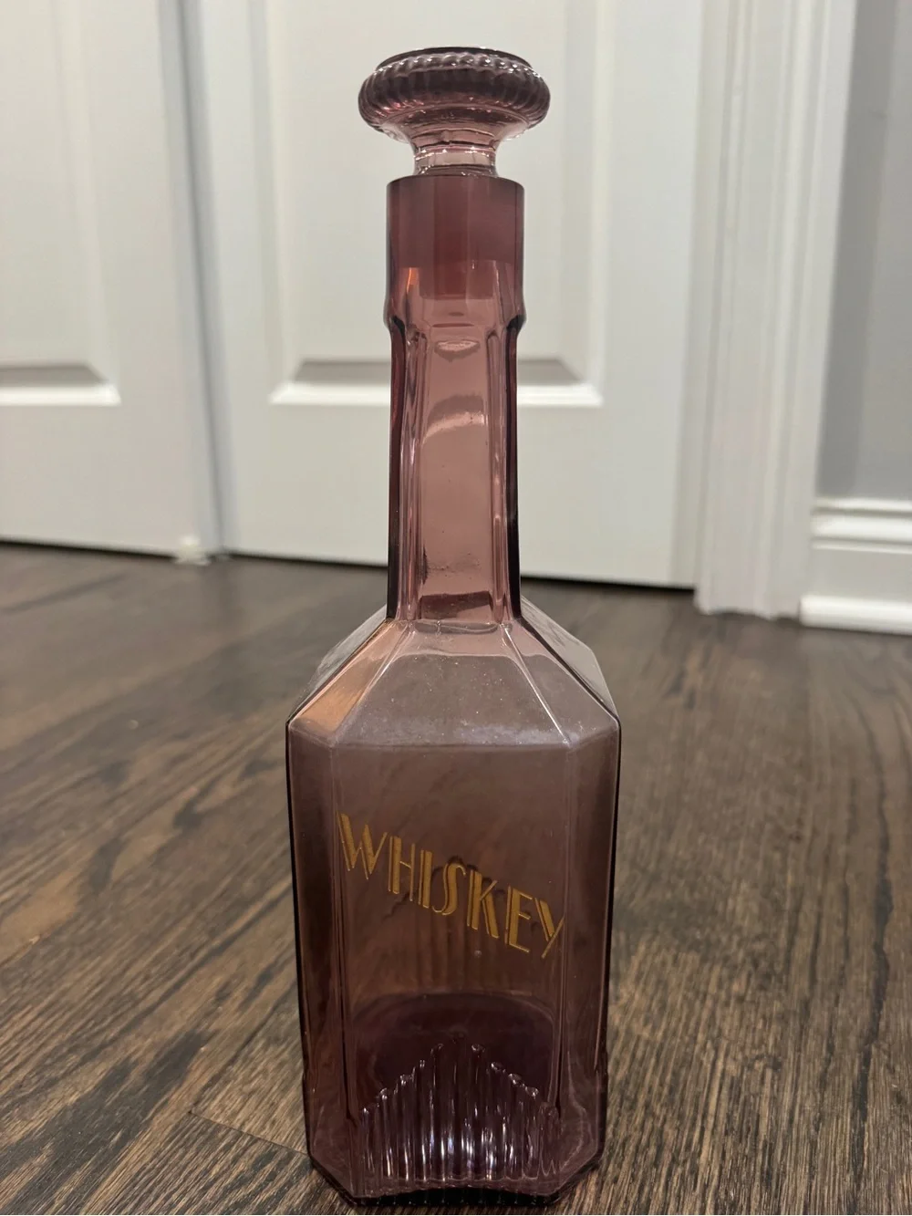 1960s Mauve Glass Whiskey Decanter w/ Matching Stopper – Retro MCM Barware